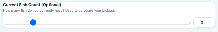Enter current fish count in Smart Pond Fish Stocking Calculator