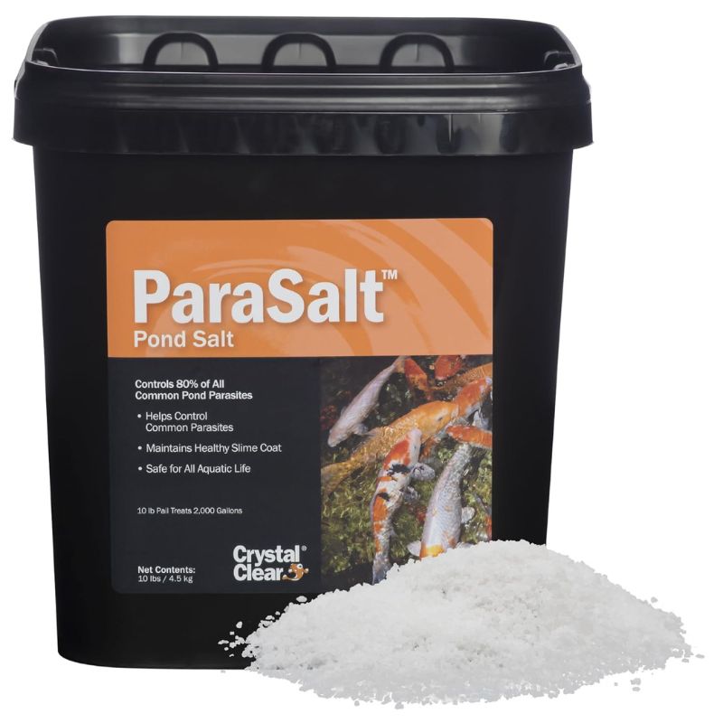 CrystalClear ParaSalt 10 lb pond salt for koi and goldfish, best budget option for medium-sized ponds.