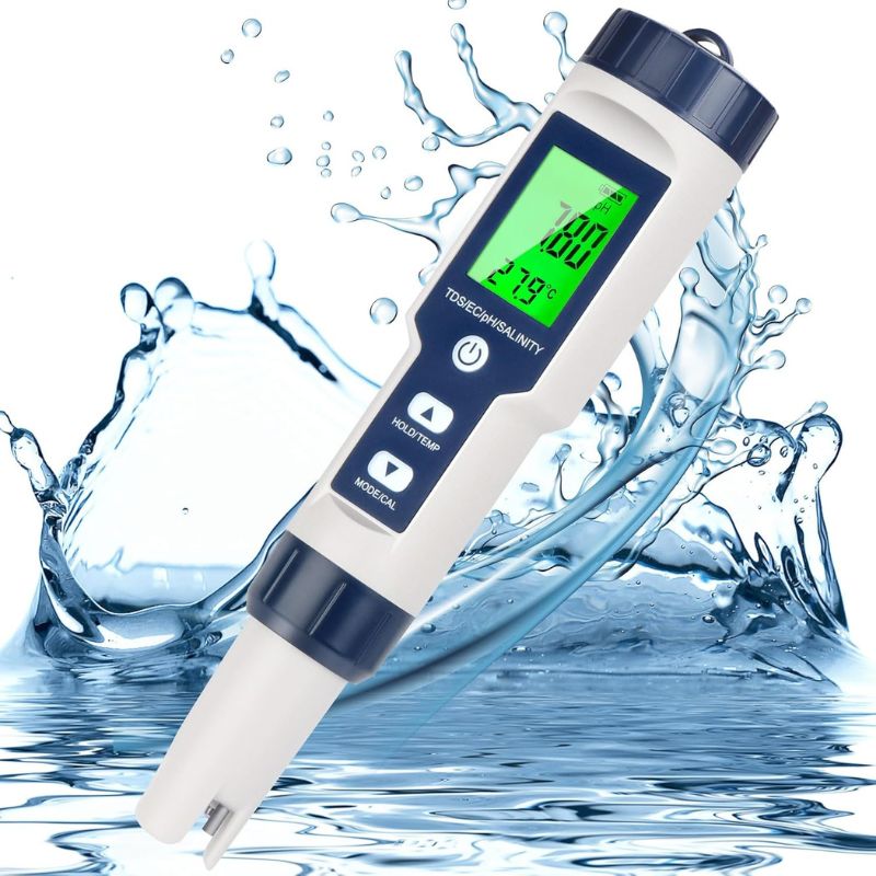 SHTALHST 5-in-1 digital salinity meter for pond and aquarium water testing