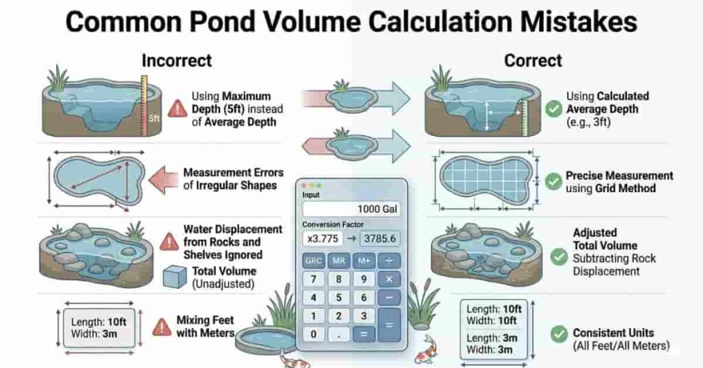 Common pond volume calculation mistakes and correct pond measurement methods
