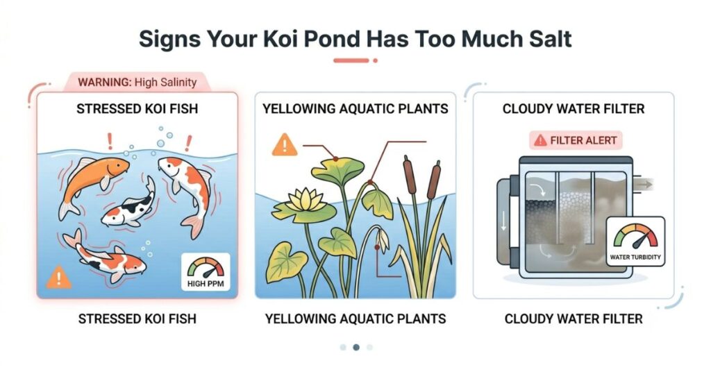 koi pond salt use situations showing stress recovery and supportive conditions for koi fish care