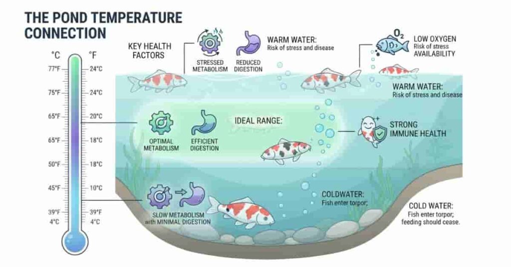 Why pond temperature matters for koi fish health and seasonal care