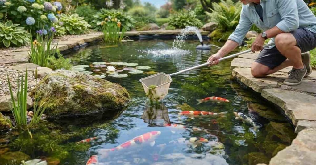 How to get rid of pond algae without killing fish using safe and natural pond care methods